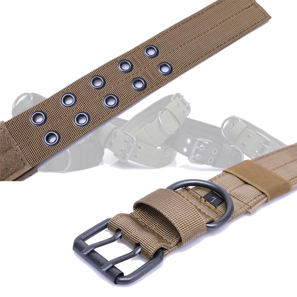 2" Wide Tactical Heavy Duty Nylon Large Dog Collar K9 Military with Metal Buckle